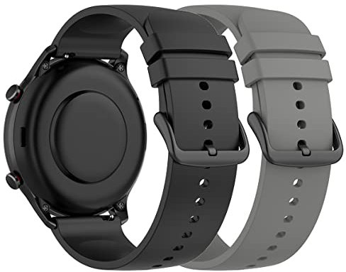 CyuCyu Armband Kompatibel Mit Amazfit GTR 4/2/2e/3/3 Pro/47mm, Stratos/2/3, Pace - [2 Stück] 22mm Sport Silikonarmband Ersatzarmband Uhrenarmband