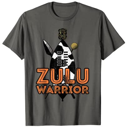 Zulu Krieger Schild Kostüm Speer Knobkerrie Südafrika T-Shirt
