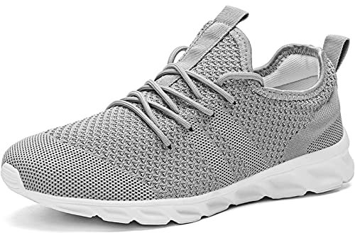 MGNLRTI Herren Schuhe Sneaker Laufschuhe Walkingschuhe Sommerschuhe Sportschuhe Straßenlaufschuhe Turnschuhe Fitness Joggingschuhe Workout Freizeitschuhe Männer Running Shoes Gym Grau EU39