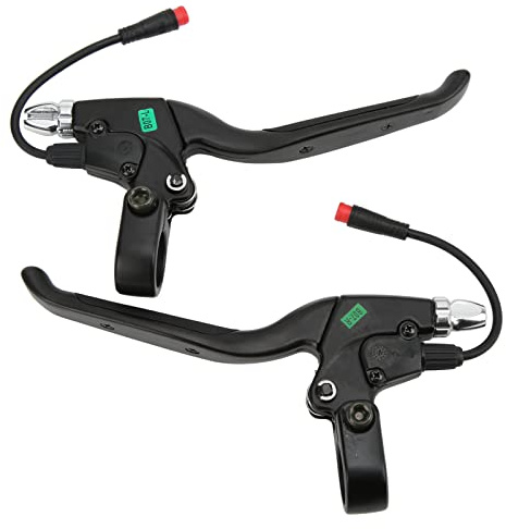 Keenso Bremshebel, 1 Paar Elektrischer Bremshebel aus Aluminiumlegierung FüR Roller, Links, Rechts, Bremsgriff mit 2-Poligem Wasserdichtem Stecker Elektro-Roller