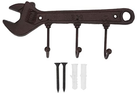 Ganci da Parete in Stile Industriale, Innovativo Gancio Decorativo da Parete in Ghisa, Metallo Antico Portachiavi da Muro, Per uso intensivo Ghisa Gancio Appendiabiti per Casa, Entryway(Wrench)