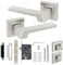Decoranddecor Spectra Silver Internal Door Handles – Aluminium Handle Sets with Bathroom Lock and Turn Release – Sleek and Durable Design for Wooden Interior Doors in Homes, Offices, and Bedrooms