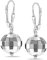 LeCalla Orecchini da donna in argento sterling 925, Argento, Nessuna pietra preziosa, Disco Ball Leverback