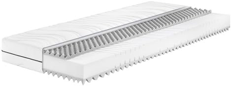 Badenia Trendline BT260 7-Zonen Kaltschaummatratze, Stiftung Warentest Testurteil GUT Ausgabe 03/2022 , Härtegrad 3 (H3 - mittelfest), 90 x 200 cm, Öko-Tex Zertifiziert