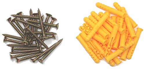 fiXte M4 Schrauben und Dübel-Set, geeignet für Beton, Ziegel und Holz, 40 mm und 60 mm Größen (M4 x 40 mm)