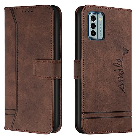Lihondar Kompatibel mit Nokia G22 Hülle, Handyhülle Nokia G22, Premium Leder Klappbar Schutzhülle Tasche Wallet mit Brieftasche [Standfunktion] Cover Flip Case Klapphülle für Nokia G22 (Braun)
