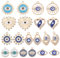 SUNNYCLUE 1 Box 40Pcs Rhinestone Evil Eye Charm Blue Enamel Golden Evil Eye Charms Bulk Micro Pave Cubic Zirconia Eyes Charm Flat Round Heart Lock Charms for jewellery Making Charms DIY Craft Supplies