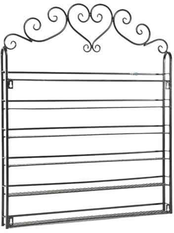 6 Tier Metal Nail Polish Stand Wall Shelf, Shelves for Nail Polish, Metal Heart Nail Polish Organizer Nail Polish Shelf 60.5 X 5.3 X 72 Cm / 23.8 X 2.1 X 28 Inches (WHITE)