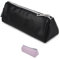 Fashion Stationery Pencil Case for Girls Women Thin Mini Slim Aesthetic Black Lilac Plain Pencil Cases for Teenagers Girl at Secondary High School or a Small Cosmetic Make Up Case (Black)