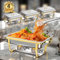 Chafing Dishes for Buffet, 8QT Stainless Steel Chafing Dish Buffet Set, Elegant Gold and Silver Colors Chafers and Buffet Warmers Sets for Parties, Dinners, Catering, Weddings, Bankett (4 Pack)