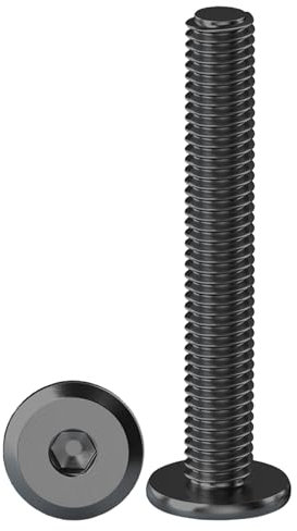 Drenky Vis à Tête Cylindrique à Six Pans Noir M8 X 45 mm 10 Pièces Boulons à Tête Plate Hexagonale en Acier Inoxydable A2 V2A Vis à Tête Plate Avec Six Pans Creux Vis à Tête Plate Hexagonale