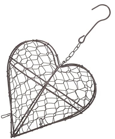 Zerodeko 2st Flacher Herzförmiger Hänge Korb Pflanzgefäße Bausatz Halter Sukkulenten Zum Aufhängen Luftpflanzenaufhänger Sukkulenten-pflanztopf Mit Herz Wand Groß Blumendekor Brown Eisen