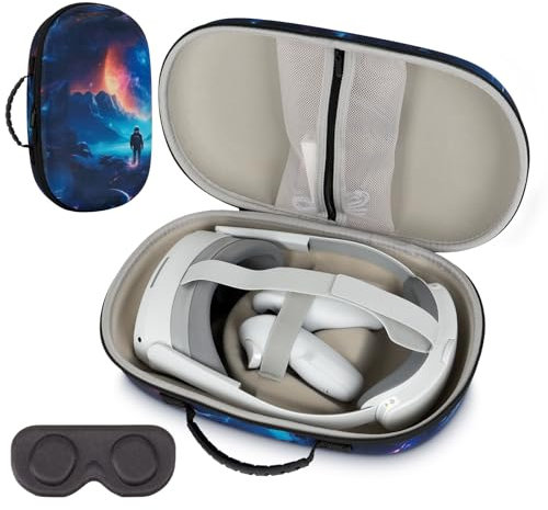 XINGFUDAO Medium Carrying Case for Meta Quest 3/3S /Pico 4 Ultra, Travel Bag compatible with Elite Head Strap and Accessories, Hard Box Suitable for Protection and Storage(Blue, M)