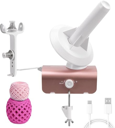Winartton Elektrischer Garnwickler zum Häkeln, Heavy-Duty Garnkugelwickler 10 oz große Kapazität, automatischer Garnkuchenwickler Spinner Roller, Häkelwerkzeuge Zubehör für Strickliebhaber (patentiert