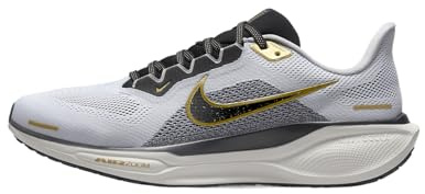Nike Men's Pegasus 41 Running Shoes, White/Black-metallic Gold-light Smoke Grey, 7