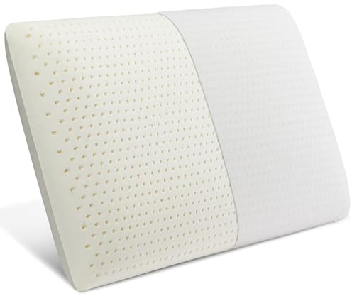 DOHPAOOK Talalay 100% natürliches Premium-Latex-Kissen, Bettkissen zum Schlafen mit abnehmbarem Baumwollbezug, hilft Druck zu lindern, atmungsaktiv, Druckentlastung, langlebig
