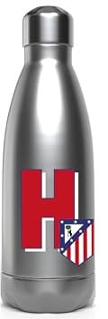 CyP Brands Atlético de Madrid - Botella Agua de Acero Inoxidable, Cierre Hermético, con Diseño Letra H en Rojo, 550 ml, Color Metalizado, Producto Oficial