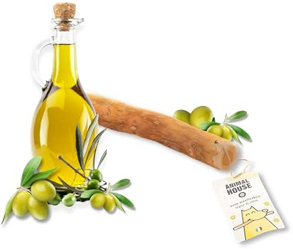 Animal House Legno d'Ulivo per Cani, Masticativo Naturale Imbevuto in Olio d'Oliva, Antistress, Resistente e Duraturo, Rafforza l'Igiene Orale, Alta Qualità (XS)