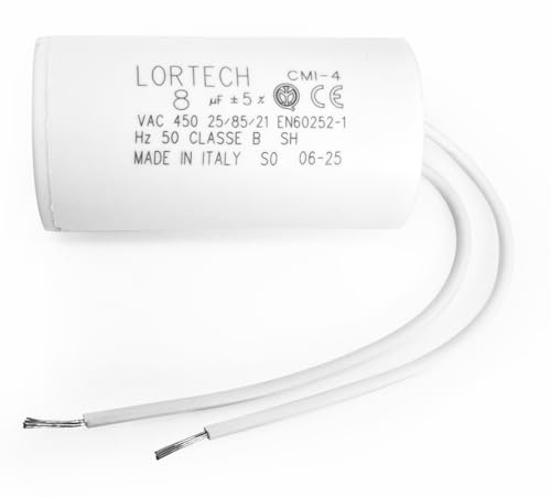 Kondensator für Elektromotor 8µF Ø30mm x 55mm Made in Italy