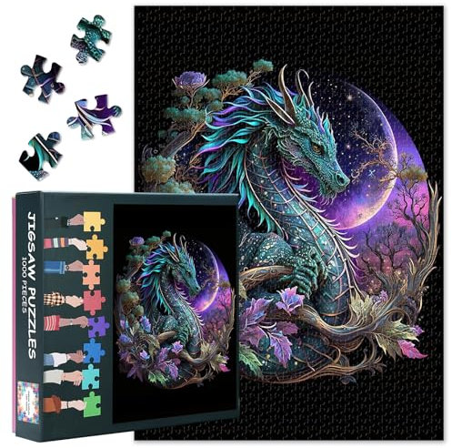 Dragons Jigsaw Puzzles 1000 Pieces for Adults, Red Dragon Jigsaw Puzzle, Medieval Dragon Puzzles for Adult 1000 Pieces, Impossible Puzzle for Adults 20X27 INCH