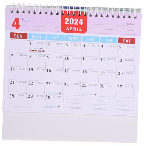 Angoily 2024 Kalenderplaner Mini-süßer Tischkalender Kalenderschreibtisch groß Adventskalender LED countdown kalender countdown calender Office-Desktop-Kalender Schreibtischkalender Papier