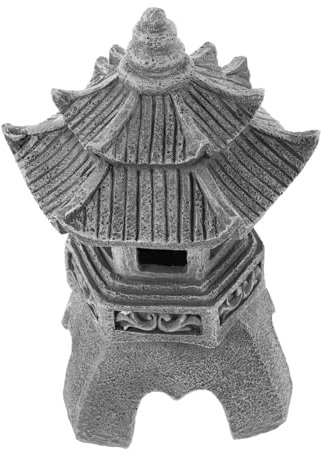 iplusmile Solar Pagoda Statue Solarlampe Kunstharz Japanische Steinlaterne Zen Gartendekoration Für Außen Garten Park Und Terrasse Wetterfeste Solar-gartendekoration Mit Zen-Design