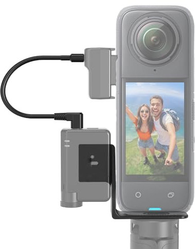 JOYSOG Mic Mini Cold Shoe Extension Bracket for Insta360 X4/X3/ONE X2 Mic Mount Cold Shoe Mount with Audio Cable