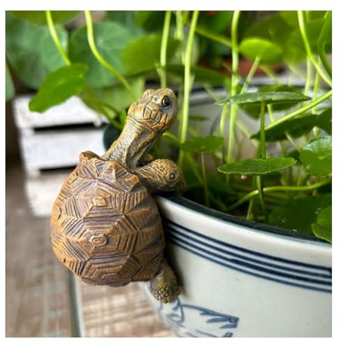 Tortoise Figure Plant Pot Hanger, Resin Hanging Turtle Statue Plant Decorations, Cute Turtle Statue Figurines, Planter Pot Hangers Figurines Planter Pot Gift for Garden Patio Lawn Yard Ornaments