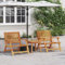Homgoday Gartenstühle mit Tisch 3 Stück Massivholz Akazie Gartenstuhl Gartensessel Garten Essstühle Balkonstühle Stuhlset Gartenmöbel Balkonstuhl Terrassenstühle