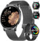 HIRREO Smartwatch Damen Telefonischer Anruf Dünner 1.32 HD AMOLED Touchscreen Smartwatch Damen Schwarz Kompatibilität iOS Android,2 Armbändern,100+ Sportmodi/Kalorie/Schlaf/Menstruationszyklus