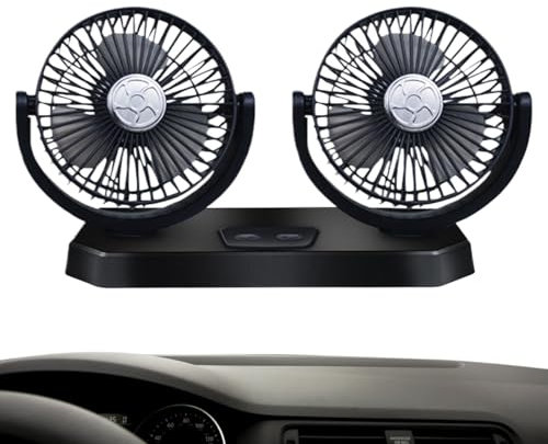 Genérico Ventilador USB Para Coche - Ventilador USB Doble Cabezal Para Automóvil | Circulador De Aire Giratorio Silencioso Para Tablero Hogar Trabajo Caravanas Y Oficina