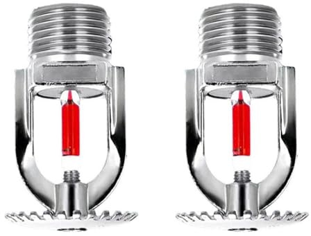 HEJIGOOD Feuer-Sprinklerkopf, 1,27 cm NPT, 155 °C (68 °C), aufrechtes Kupfer, Chrom, K80, schnelle Reaktion für Werkszentrum, Lager, 2 Stück