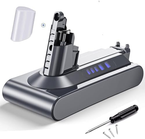 25.2V Lithium Replacement for Dyson V10 Battery Compatible V10 Cyclone V10 Absolute Fluffy SV12 Clean Cordless Vacuum Cleaner (Free screwdriver + screws + protection cap)