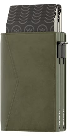 ProWallet Double - Porte-Cartes - 14 Cartes + Billets - Porte-Cartes de crédit RFID - Livré dans Une boîte Cadeau - Extensible - Portefeuille Homme et Femme (Vert)