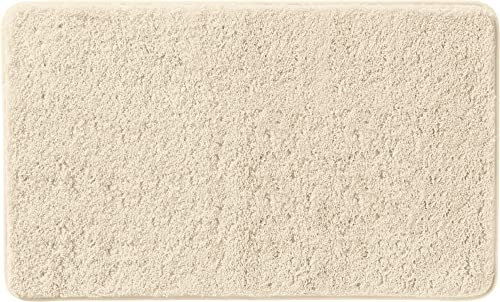 Erwin Müller Badematte, Badteppich, Badvorleger Rhodos Uni rutschhemmend Natur Größe 60x100 cm - ultraweich, extrem saugfähig, flusenarm