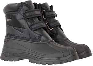 Mountain Warehouse Grit Womens Short Muck Boots - Lightweight & Comfortable Shoes with Cushioned Footbed, Hook & Loop Fastening - For Autumn Winter, Walking & Outdoors Black Adult Shoe Size 7