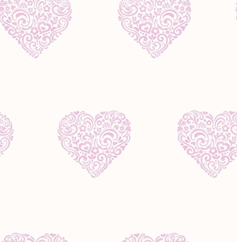 Decorline Carousel Hearts Wallpaper, Purple
