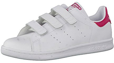 adidas Stan Smith CF C Baskets, Cloud White/Cloud White/Pink, 35 EU