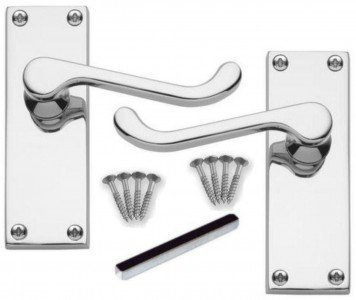Classic Victorian Scroll Lever Latch Door Handles Chrome Finish Perfect for Adding a Subtle Traditional Touch to Your Home.
