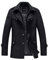 Manteau Homme Laine Hiver Chaud Trench-Coat Caban élégant Blouson Parka Veste Slim Fit Casual Coat, Noir, L