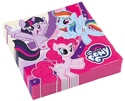 Amscan 9902510 - Servietten My Little Pony, 20 Stück, 33 x 33 cm, Geburtstag, Mottoparty, Lila