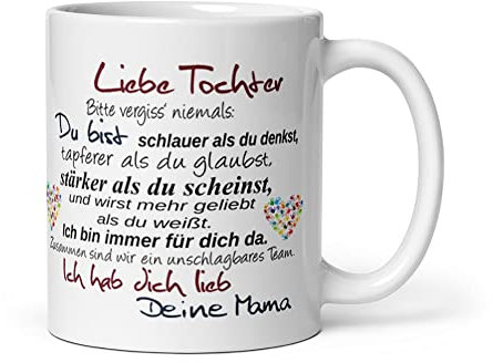 Kaffeebecher ~ Tasse - Liebe Tochter ~ Deine Mama ~ Weihnachten Geschenk