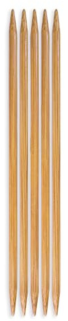 BAMB DE KP 15CMX5.50 - Knitting Pins: Double-Ended: Set of Five: Bamboo: 15cm x 5.5mm - Pony