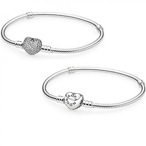 Pandora Armband mit Herzverschluss aus Pavé, 21 cm