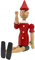 GICO Pinocchio Gelenkfigur Puppe aus Holz, Länge 31 cm- Made in Italy- 9012