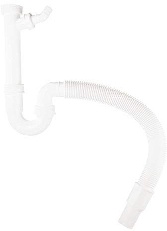 Röhrengeruchverschluss für Spülen | Kunststoff-Siphon | Geruchsverschluss für Küche | Küchenspüle | Flexibles Abgangsrohr | 1 ½ Zoll x Ø 40/50 mm
