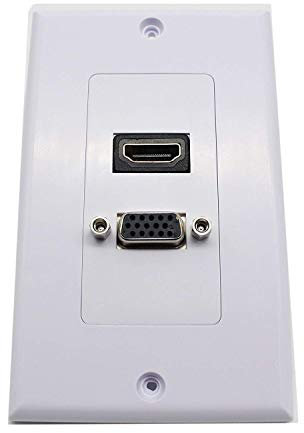 Haokiang HDMI VGA Video Component Composite Audio Video Wall Face Plate Panel Outlet Size 115 MM x 70 MM