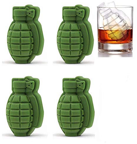 JZK 4 x Silikon 3D Granate Ice Cube Formen Eiswürfelform Eiswürfelbehälter Eiswürfelform zum Whiskey Scotch Cocktails Kaffee Fruchtsaft und Getränke