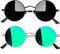 Joopin Herren Sonnenbrille Rund Hippie Set Vintage Schwarz und Polarisierte Sonnenbrille Damen Rund Grün Verspiegelt UV400 Schutz 2 Pack (Silber Grün und Voll Schwarz)