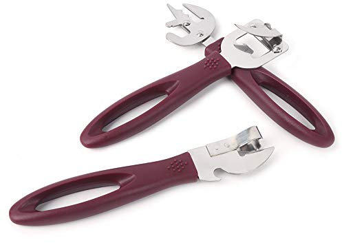 Manual Side Cut Can Opener Set Stainless Steel Can Bottle Tin Opener Old Fashioned Can Opener Side Can Opener for Home Camping Restaurant - Japanese Style